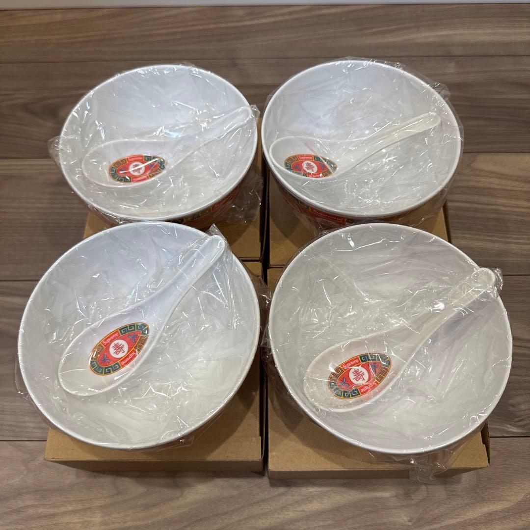 Supreme 陶器丼 4個セット レンゲ付き
