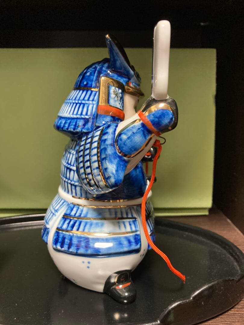 五月人形　陶磁器製　染錦　出世大将　薬師窯