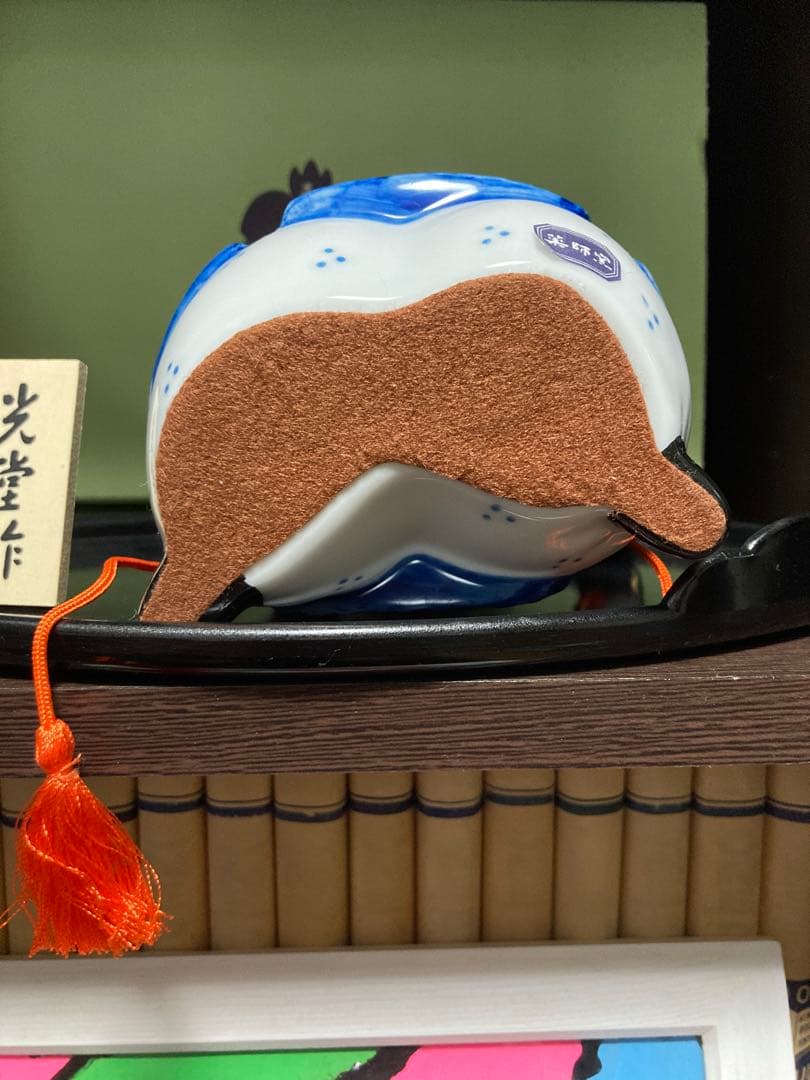 五月人形　陶磁器製　染錦　出世大将　薬師窯