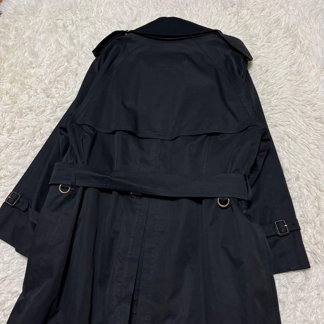 希少 Burberrys 二枚襟 完品 トレンチコート ブラック ウールライナー