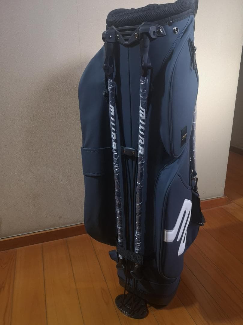 希少 新品 未使用 三浦技研 キャディバッグ スタンドバッグ 9型 紺