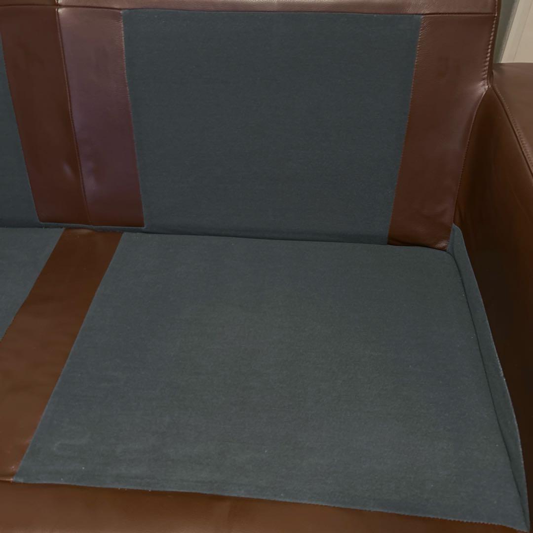 無印良品　ブラウン本革ソファ