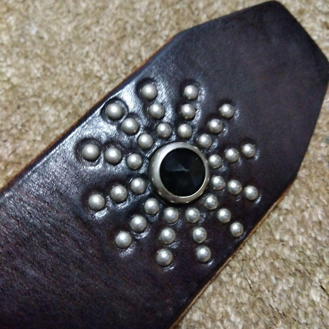 36inch Overlay Peanut スティングレイ スタッズベルト 茶芯