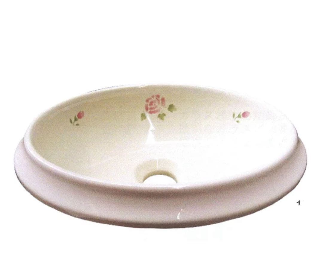 マニーローズ　/マニーローズ陶器製　シンクS オーバル　洗面ボウル・