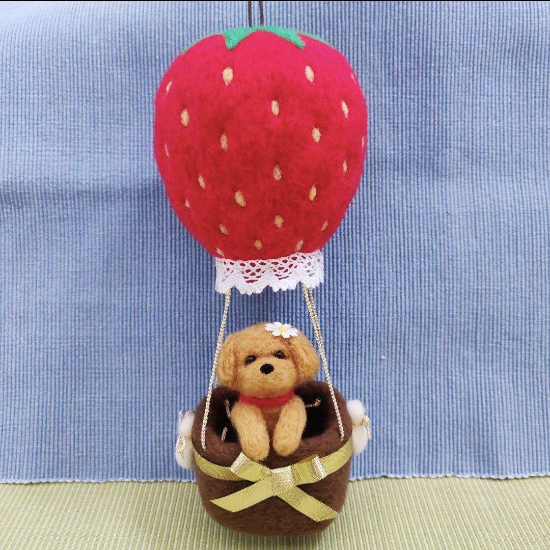 yano-kun 羊毛フェルト 作品 お月見パンダんご