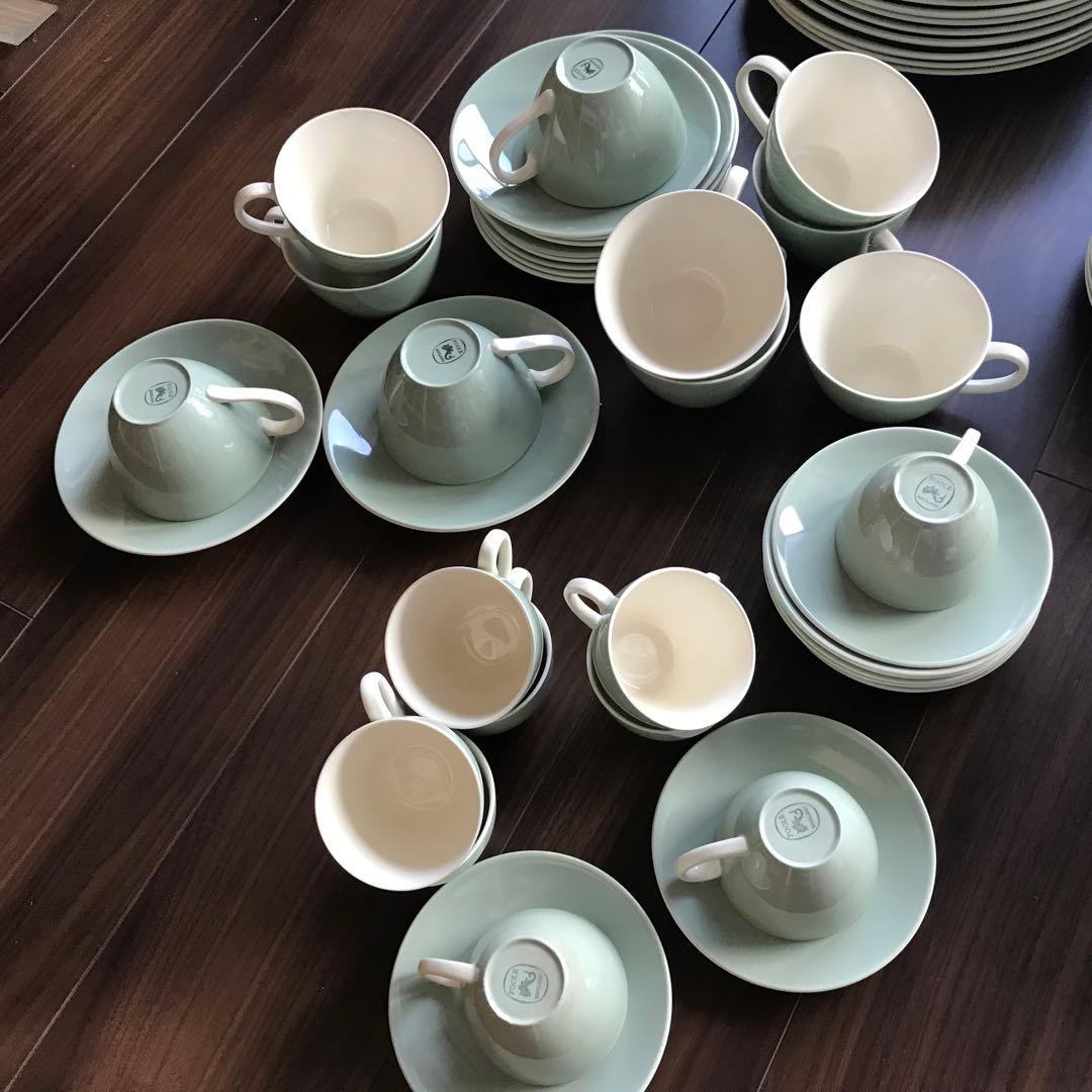 英国 Poole Pottery食器セット10人分　プレート　カップ＆ソーサー