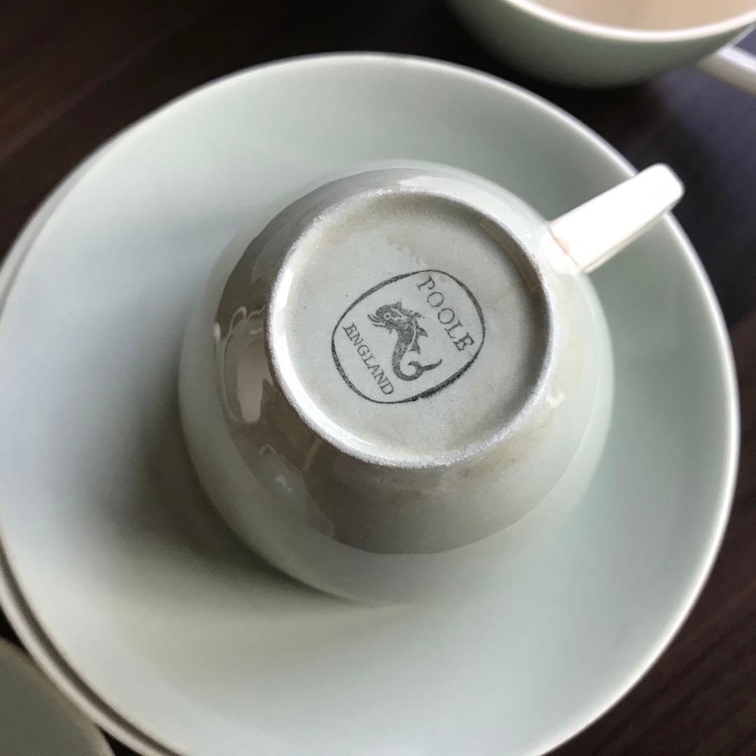 英国 Poole Pottery食器セット10人分　プレート　カップ＆ソーサー