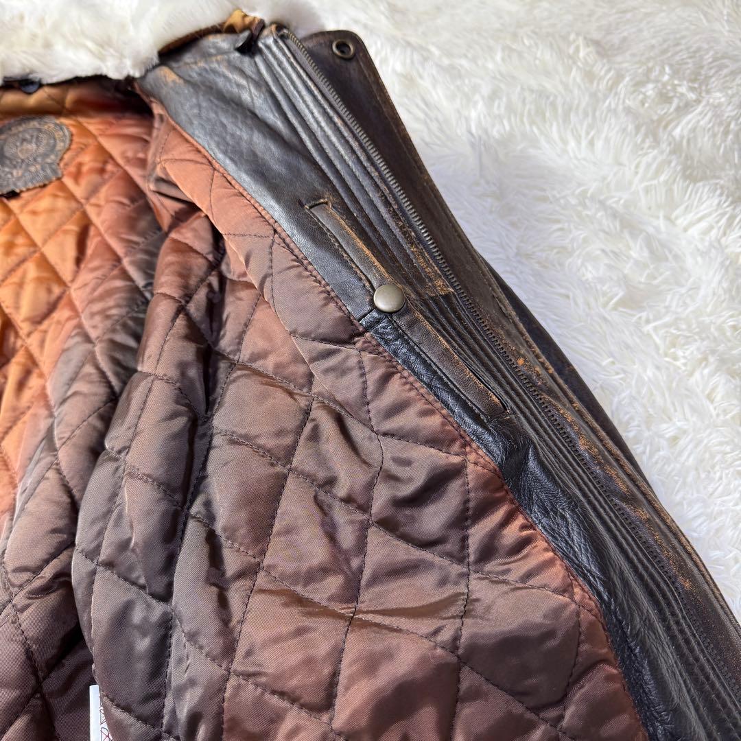 90s vintage G-1 フライトレザージャケット L 襟ボア・中綿入り！