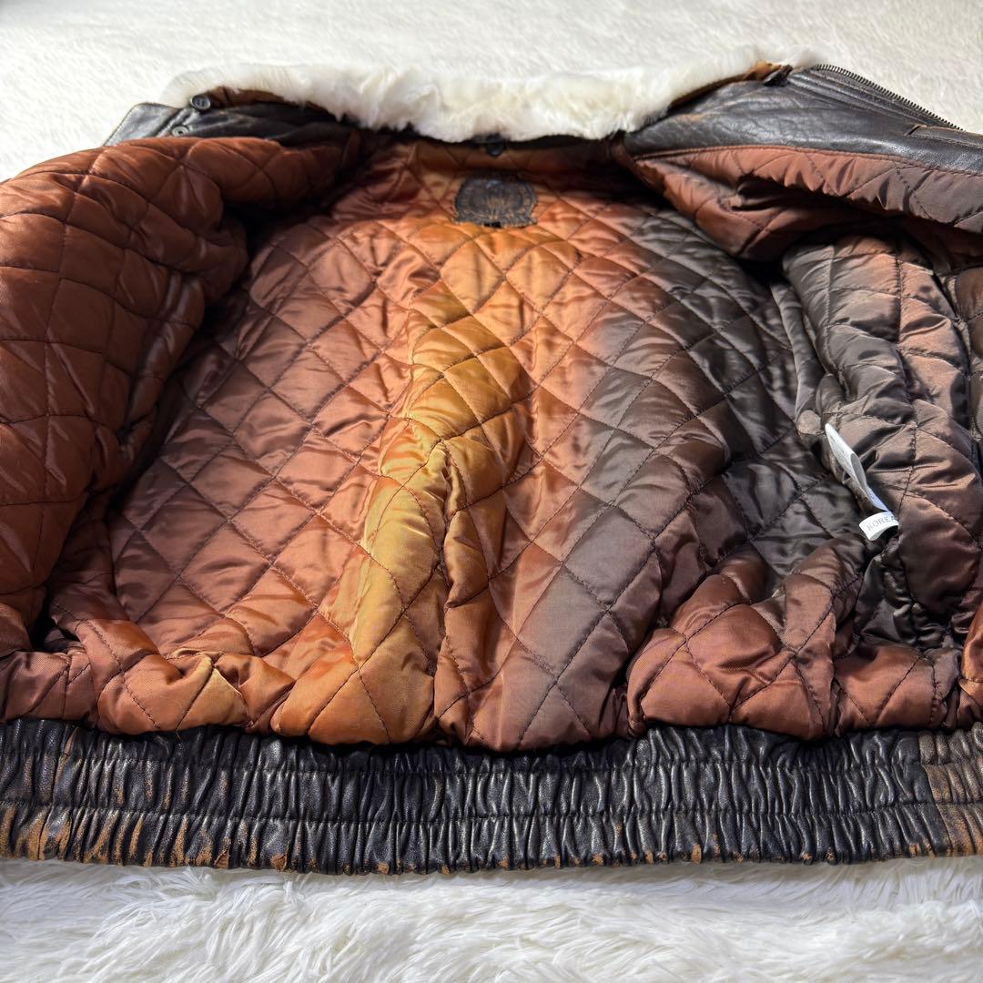 90s vintage G-1 フライトレザージャケット L 襟ボア・中綿入り！