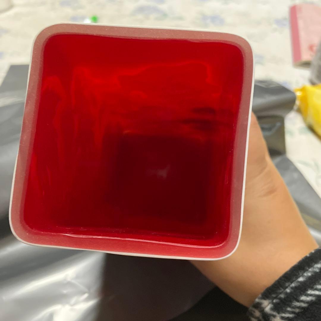 サンドブラスト花瓶　牡丹