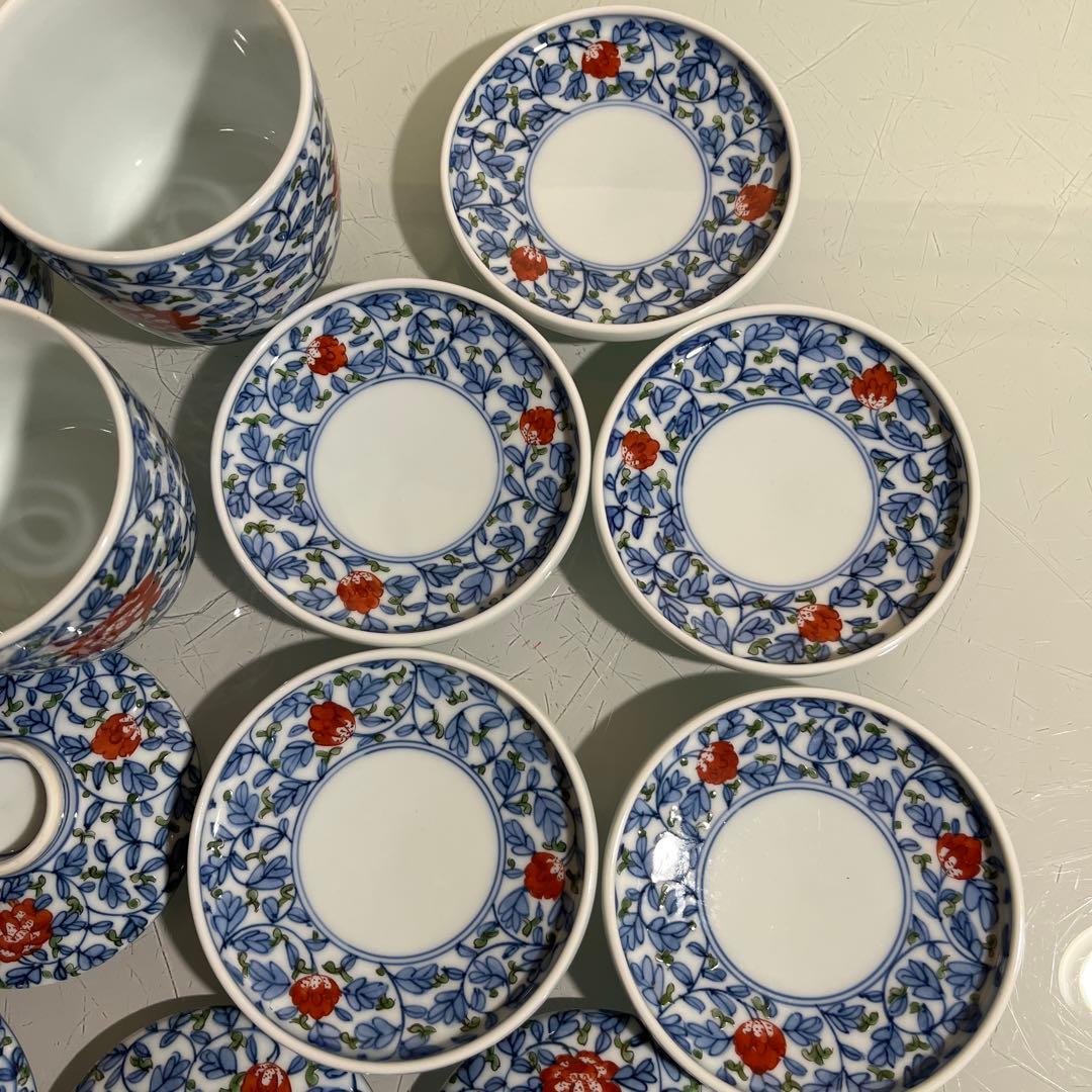 源右衛門　唐草牡丹　蒸し茶碗5客（H）