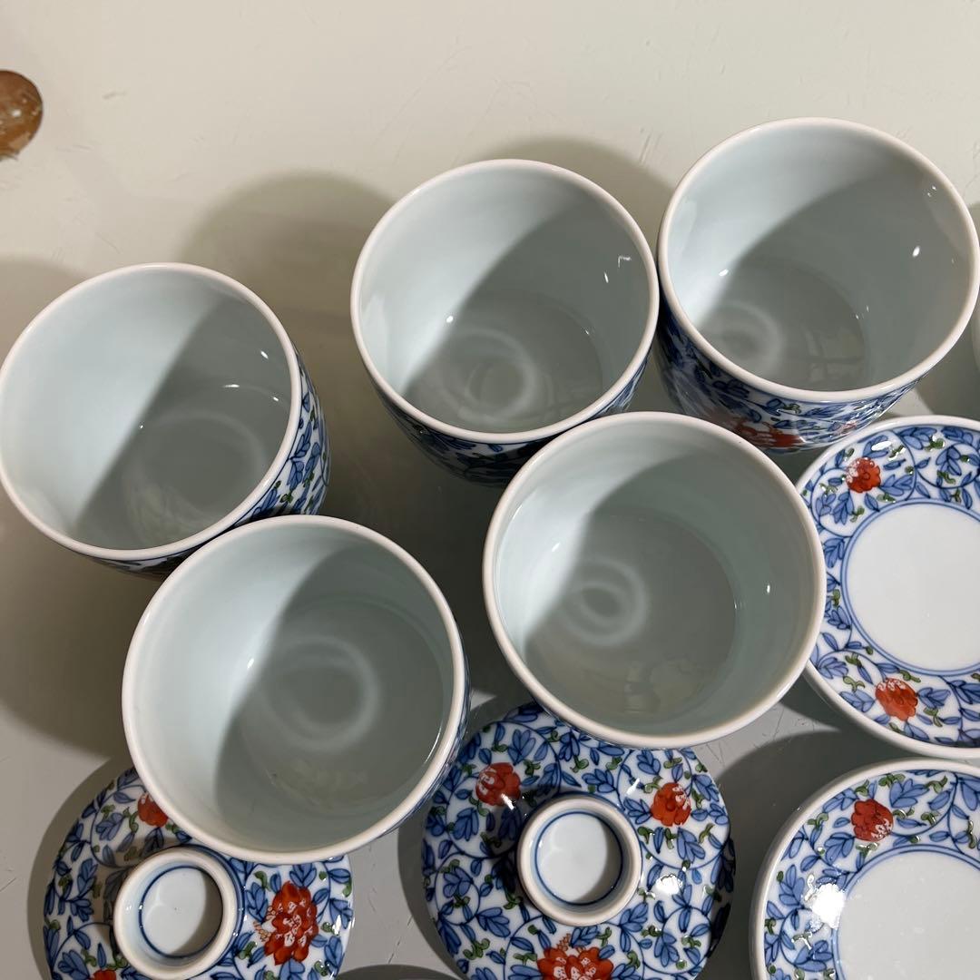 源右衛門　唐草牡丹　蒸し茶碗5客（H）
