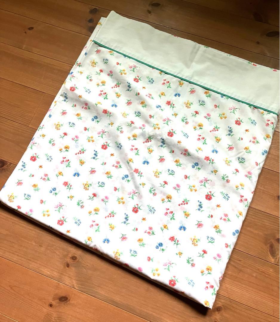 Fieldcrest クイーンサイズ　フラットシーツ　花柄