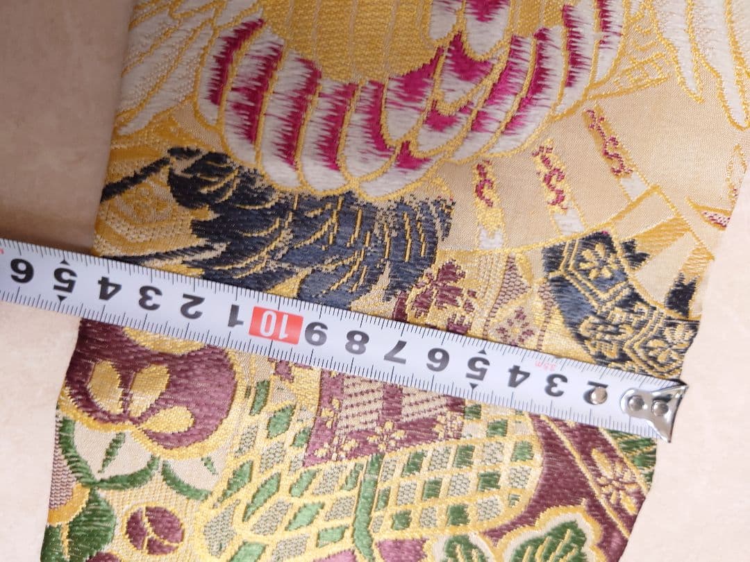 七五三　大人用袋帯からの作り帯　子供　1点物　鶴柄　アンティーク