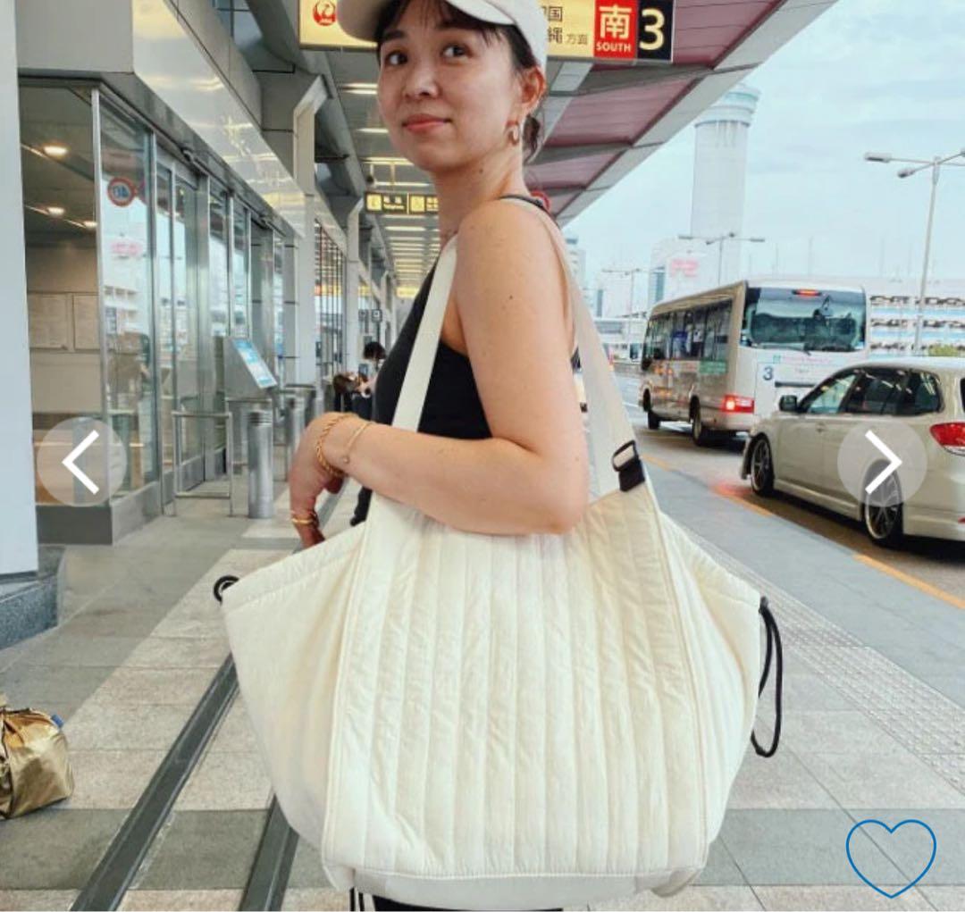 美品◆一度使用のみ◆グレージュ キルティング マザーズバッグ