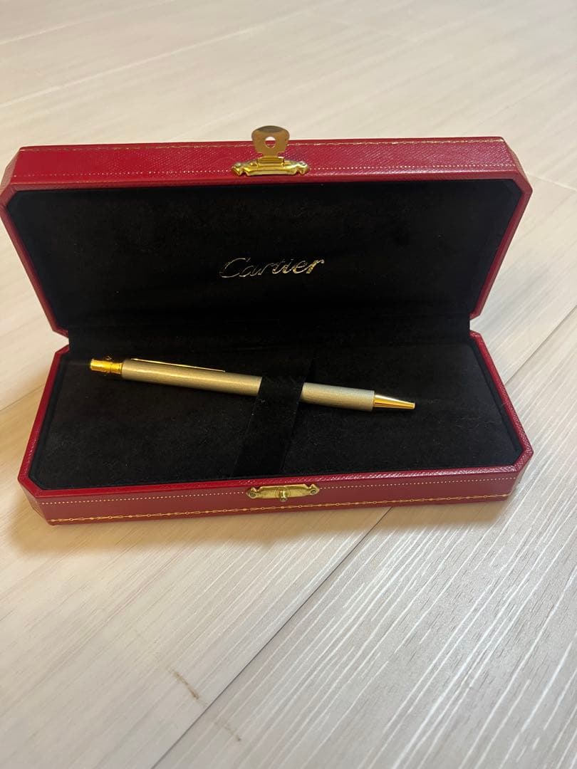 Cartier サントス　ボールペン シルバー・ゴールド 専用ケース付き