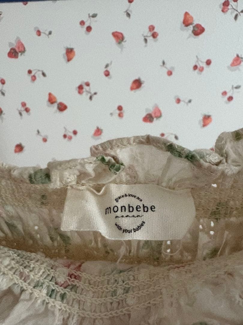 monbebe フラワーコットンワンピース　親子セット