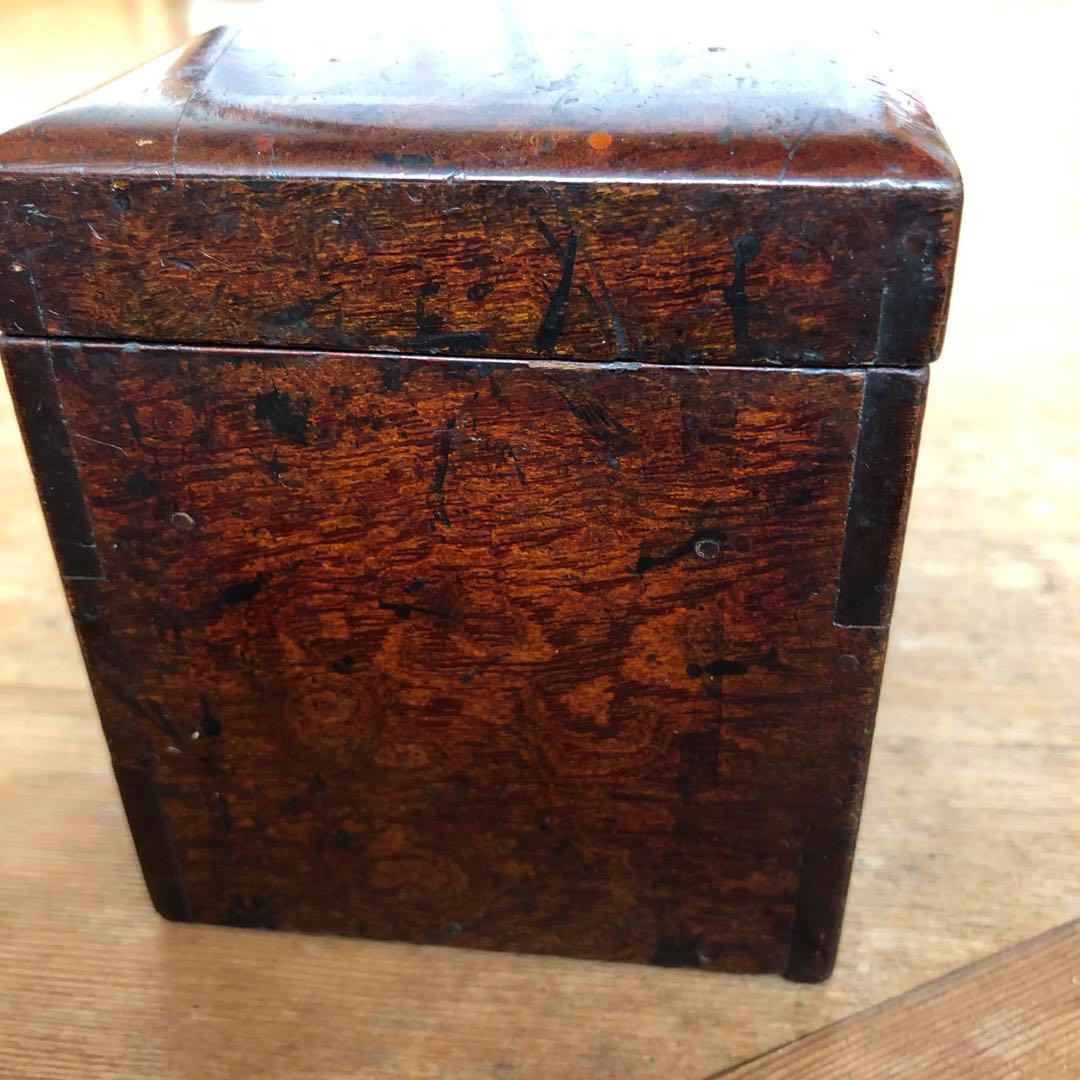欅玉杢硯箱　　骨董品