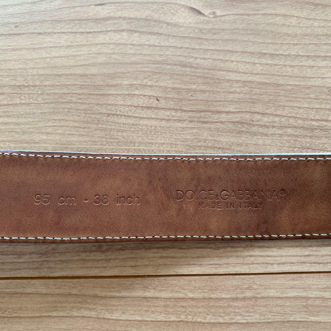 D&G アイボリー レザー ベルト95cm