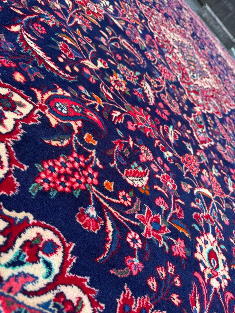 高級ペルシャ絨毯 カシャーン産 ウール100% 手織