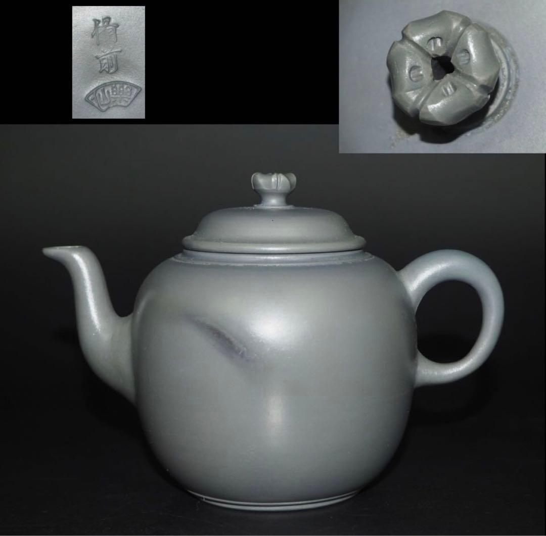 送料無料　明治～大正時代　青備前急須　煎茶道具