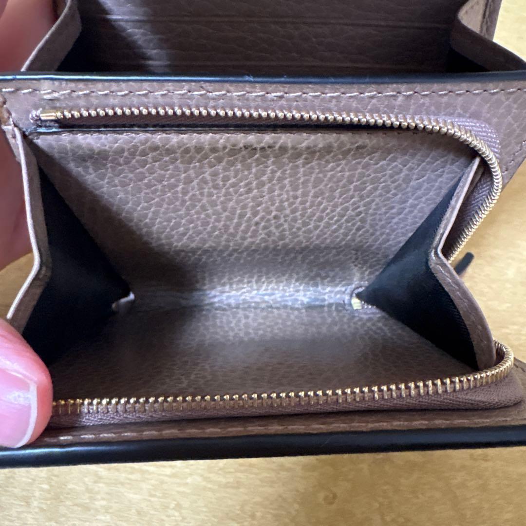 GUCCI 二つ折り財布 GGマーモント キャンバス PVC ダスティーピンク