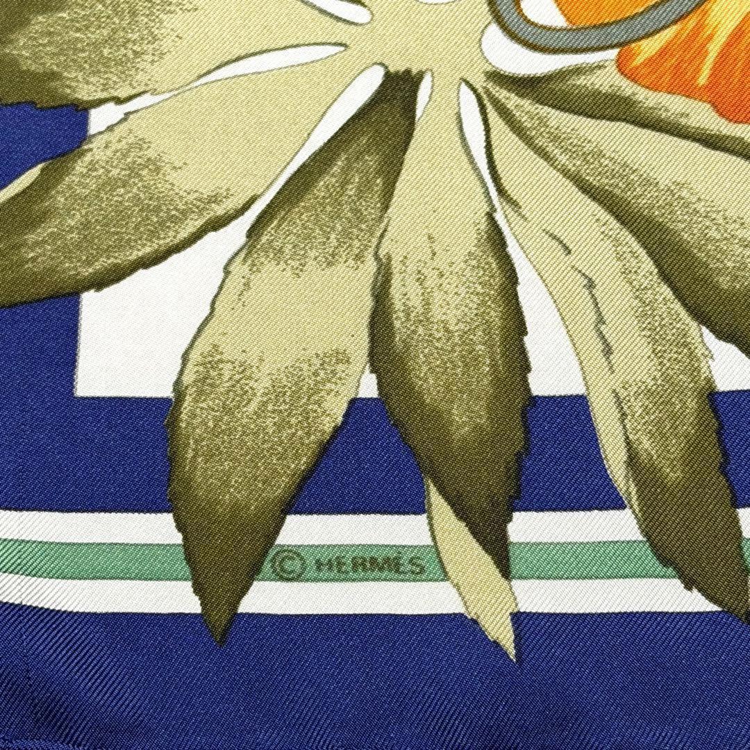 エルメス HERMES スカーフ　カレ90 ヘラスの花　【クリーニング済み】