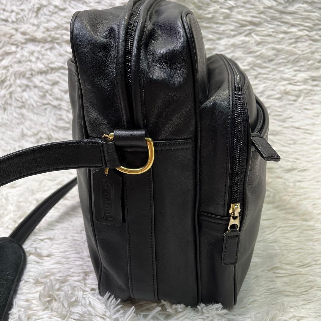 希少美品✨COACH オールドコーチ　ショルダーバッグ レザー　ブラック　A4