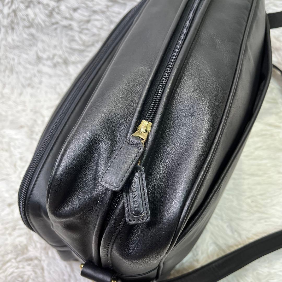 希少美品✨COACH オールドコーチ　ショルダーバッグ レザー　ブラック　A4