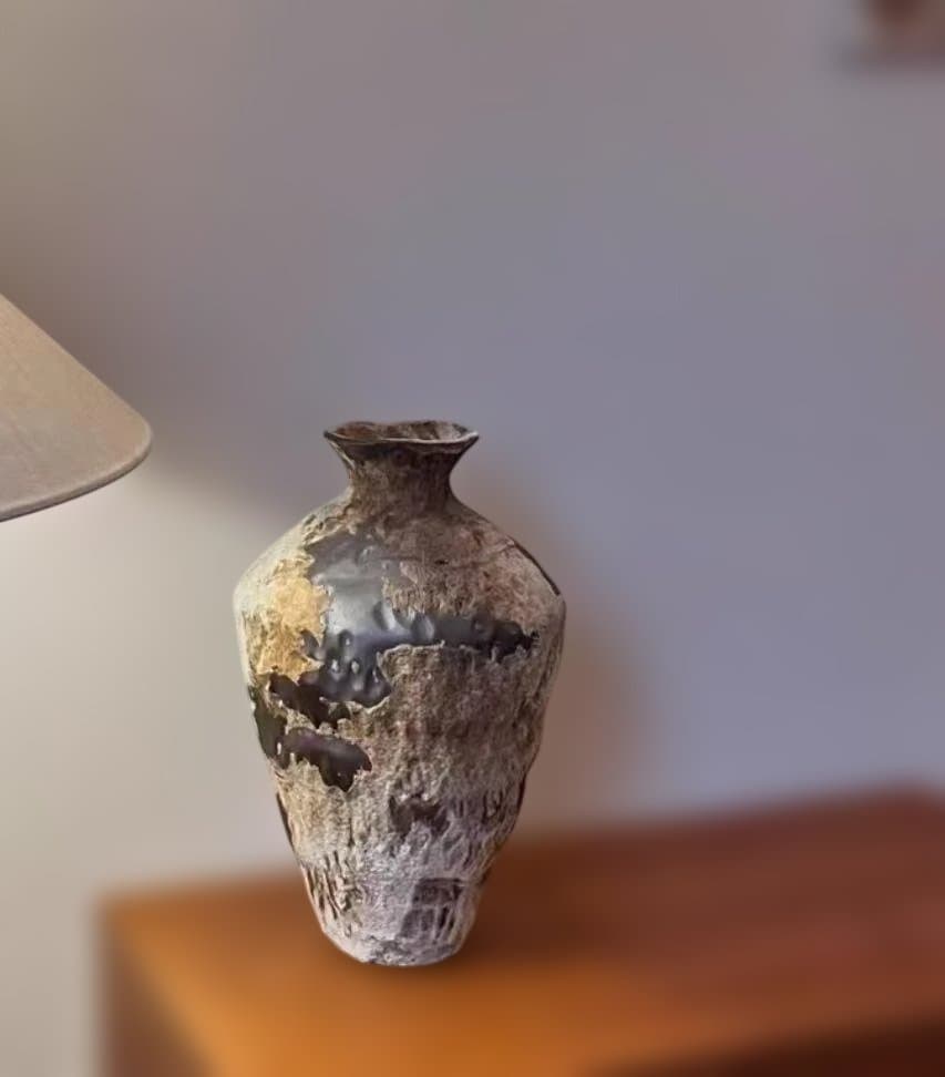 手作り陶器花瓶 高さ約30cm