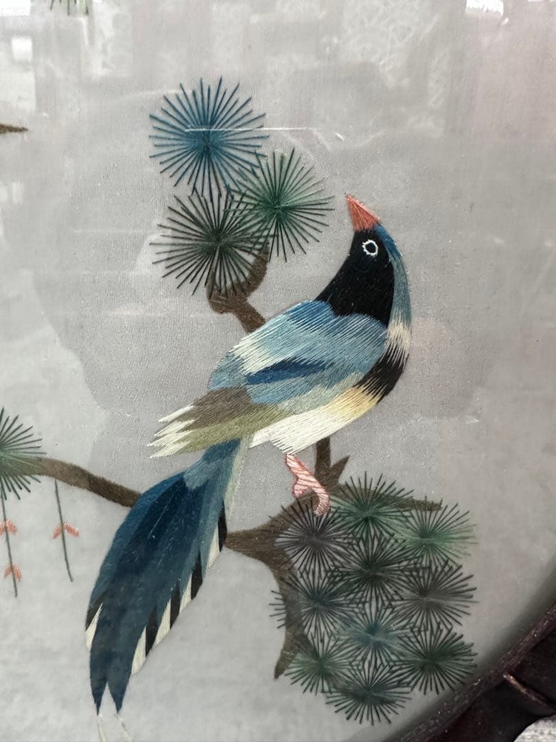 中国，苏绣，置物，鳥の刺繍，両面刺繍 、高級刺繍