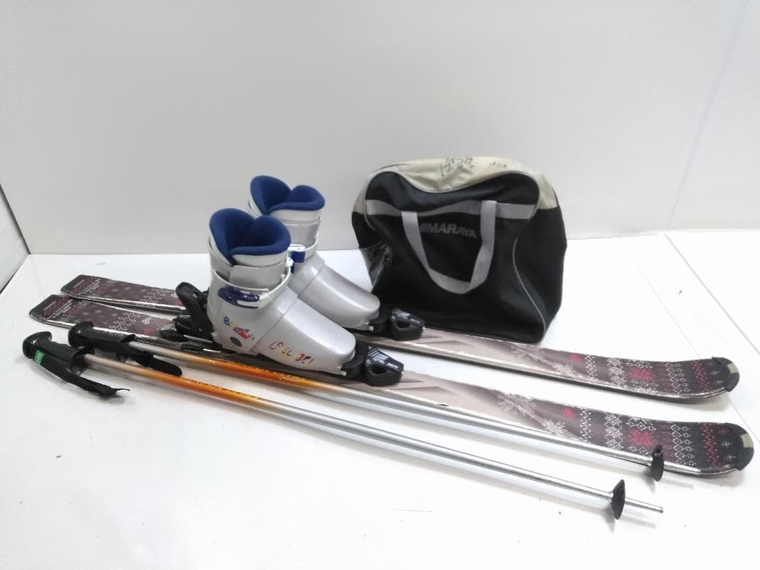 女の子 ジュニアスキー4点セット ピュアコンシャス 130cm ブーツ25cm◇