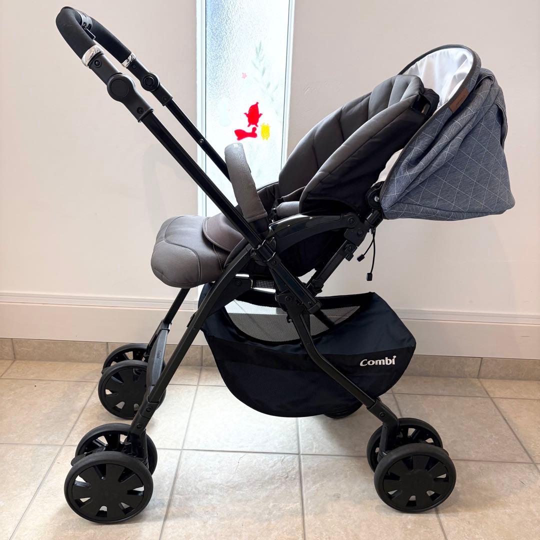 【美品】Combi クロスゴー 4キャス エッグショック ベビーカー ブルー