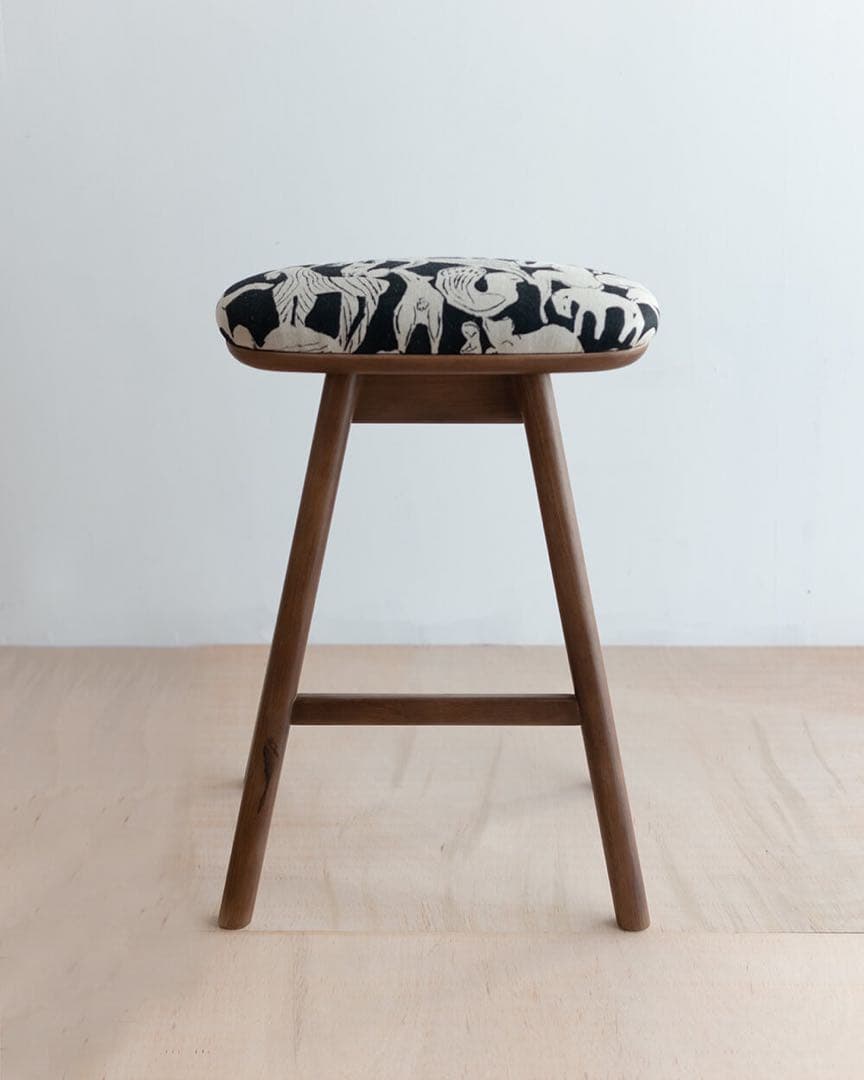 キッチンスツールBR H530＋ミナ ペルホネンlife puzzle [BK]