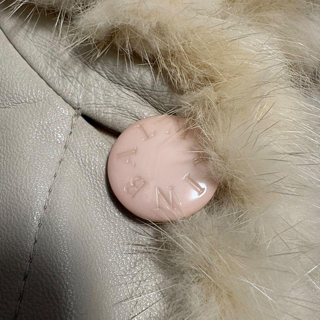 合馬公式アカウント1様 BALMAIN ファー装飾 ラムレザーノーカラーコート