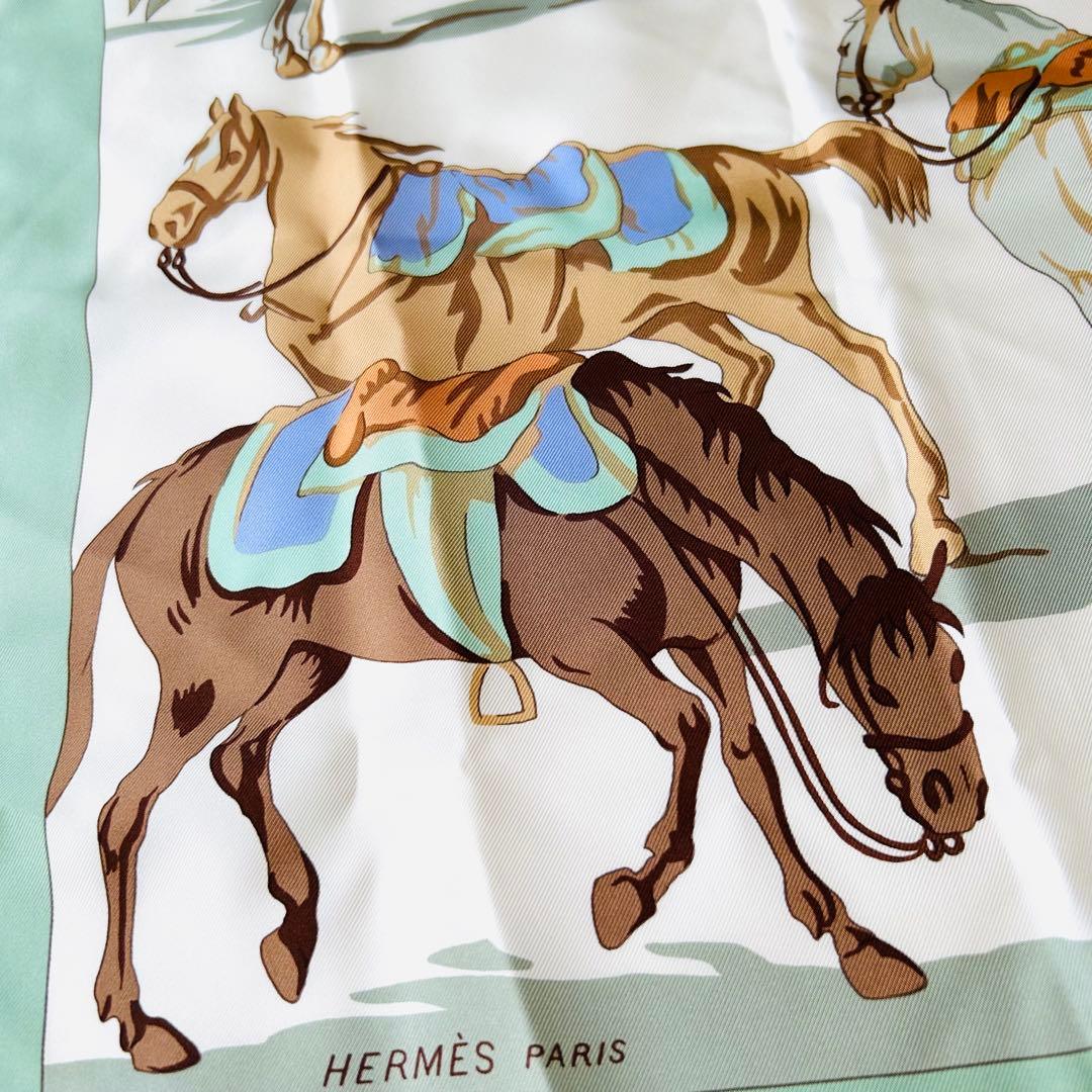 【極美品】　HERMES　エルメス　カレ90　ファンデル・ミューレンの馬　ホース