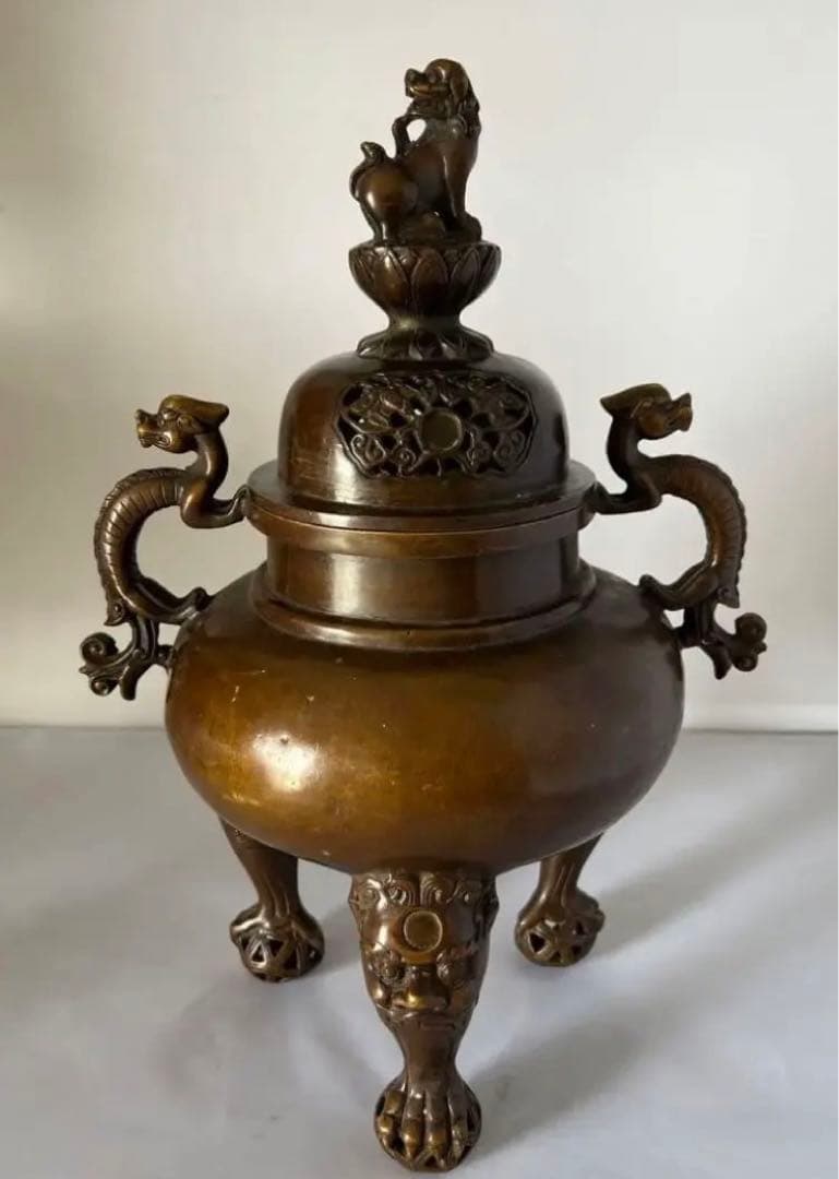 【希少品】香炉　古銅製　宣徳年製 共箱y10