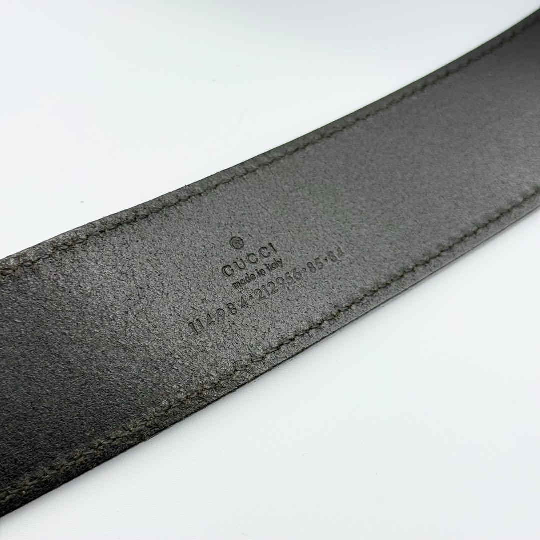 ✨良品✨グッチ ベルト インターロッキング メンズ GGバックル シルバー金具