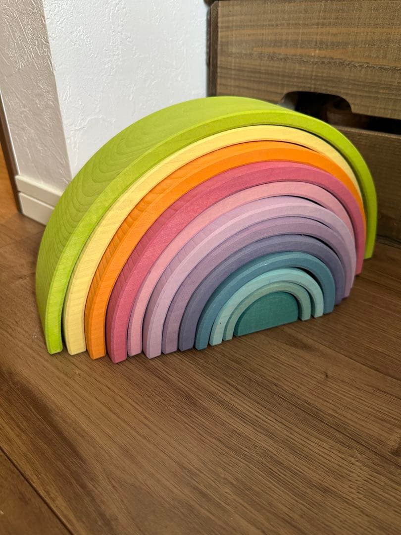 知育玩具 GRIMM'S Rainbow Stacking Blocks - Pastel