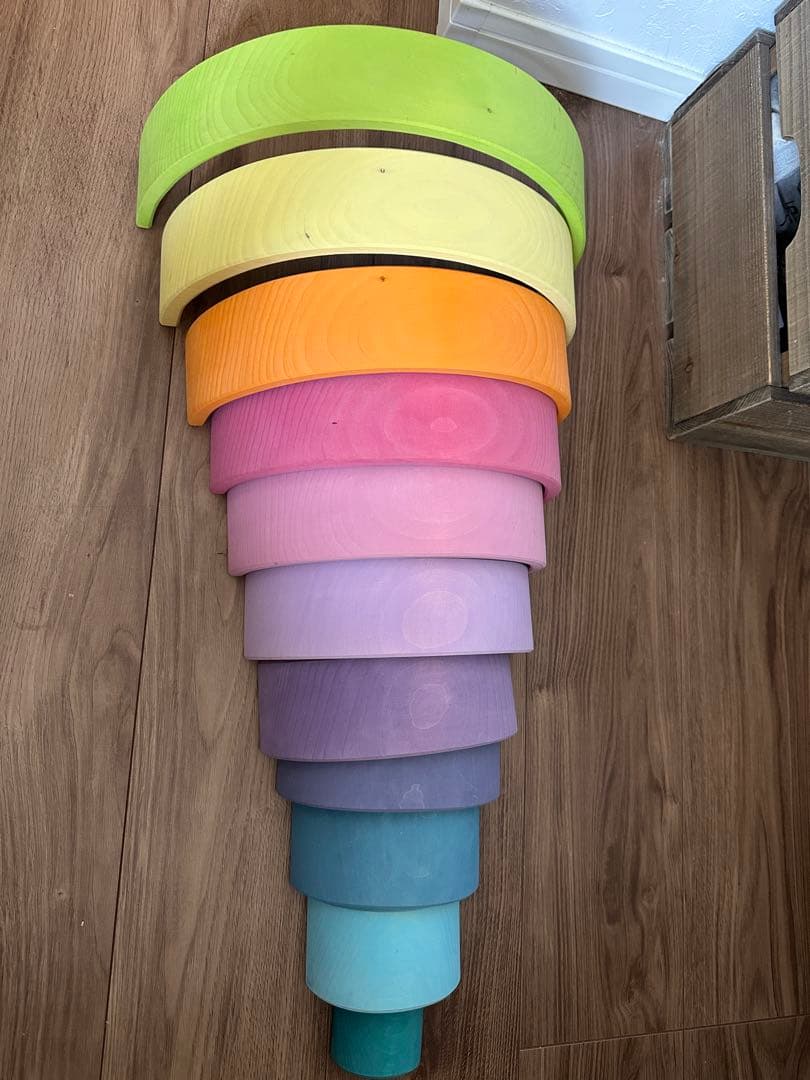 知育玩具 GRIMM'S Rainbow Stacking Blocks - Pastel