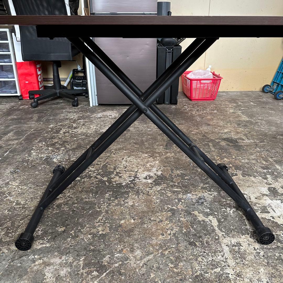 『美品』昇降木製ダイニングテーブル ダークブラウン