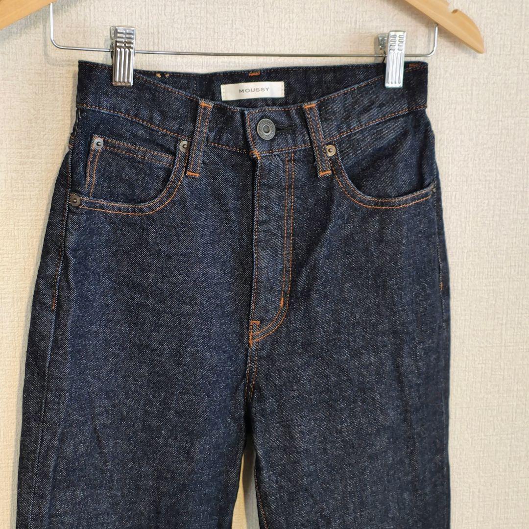 美品 moussy MVS フレアデニムパンツ ストレッチ ハイウエスト 25