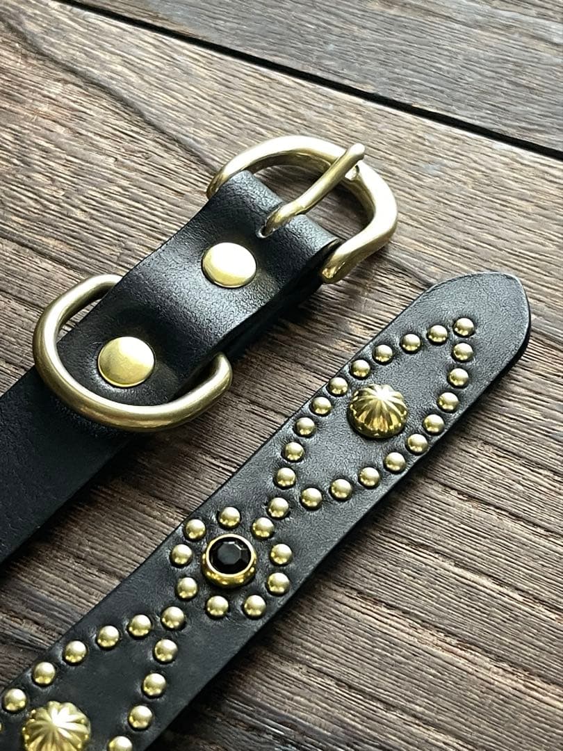 ナローロングベルト　真鍮　サドルレザー　oval+ HTC CALEE