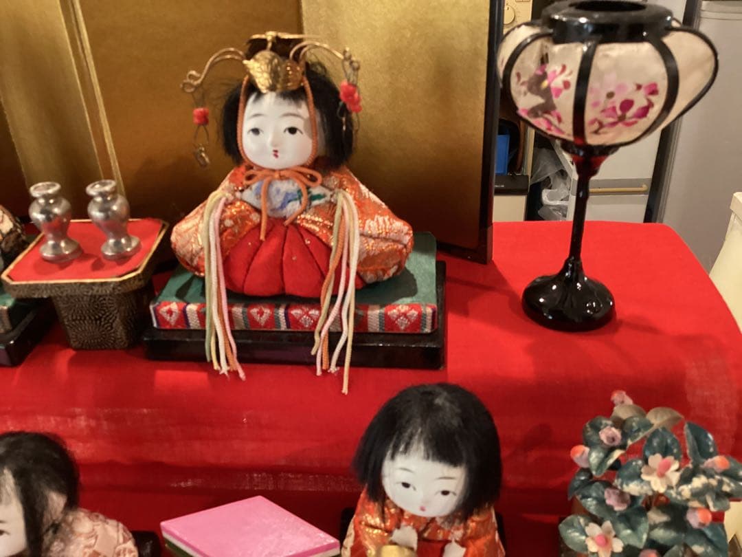 木目込おひな様人形セット5段飾り(ミニサイズ)とおせちと寿司ミニチュア付き