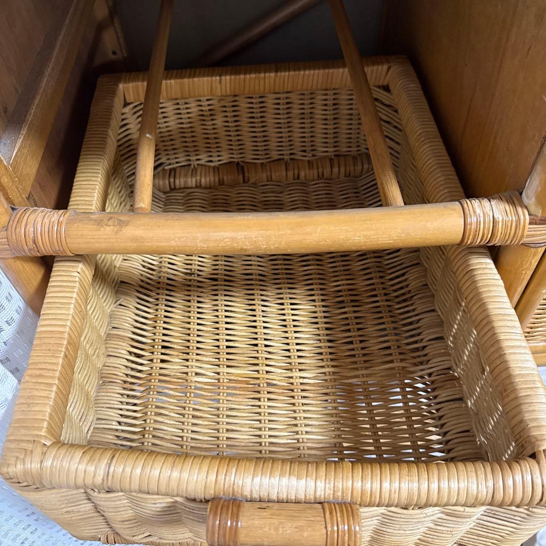 【ラタン製】ナチュラル 棚 チェスト