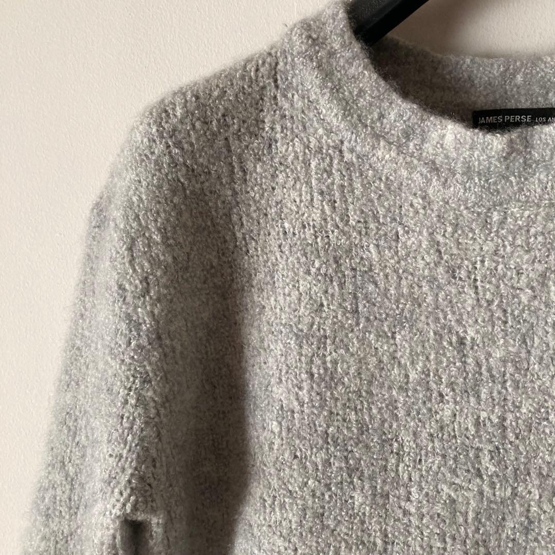 ジェームスパース＊ふわとろカシミヤ80％ 詰まったクルーネックブークレーニット