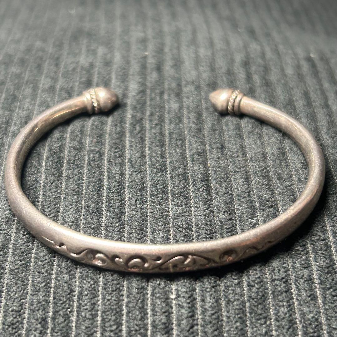 saad バングル シルバー925 唐草　波　ビンテージ　インディアンジュエリー