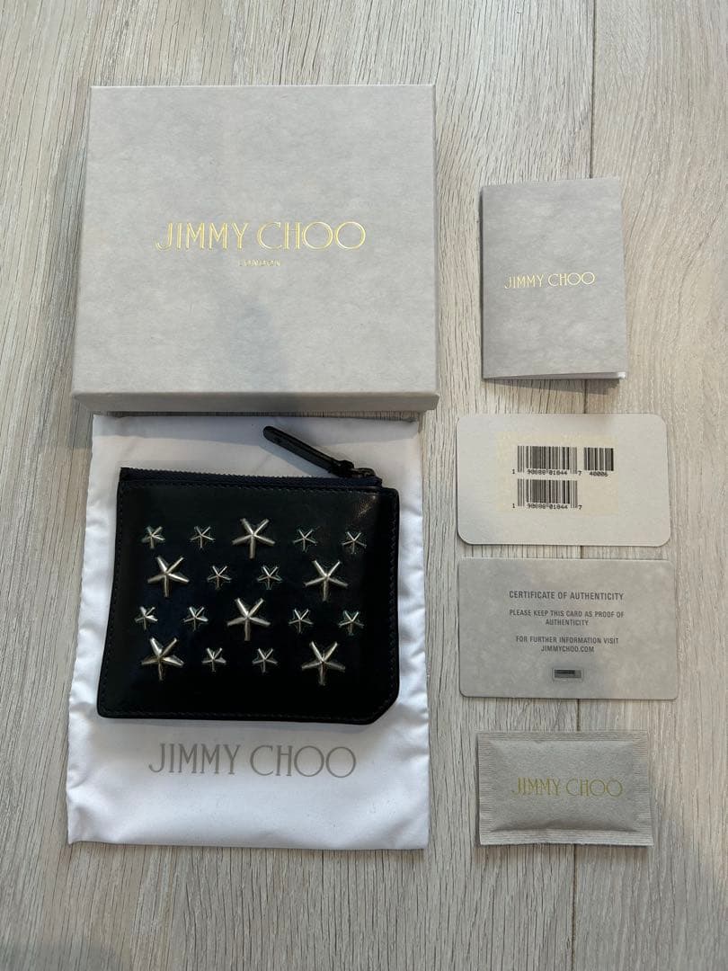 JIMMY CHOO ブラックレザー 財布 カードケース ケース
