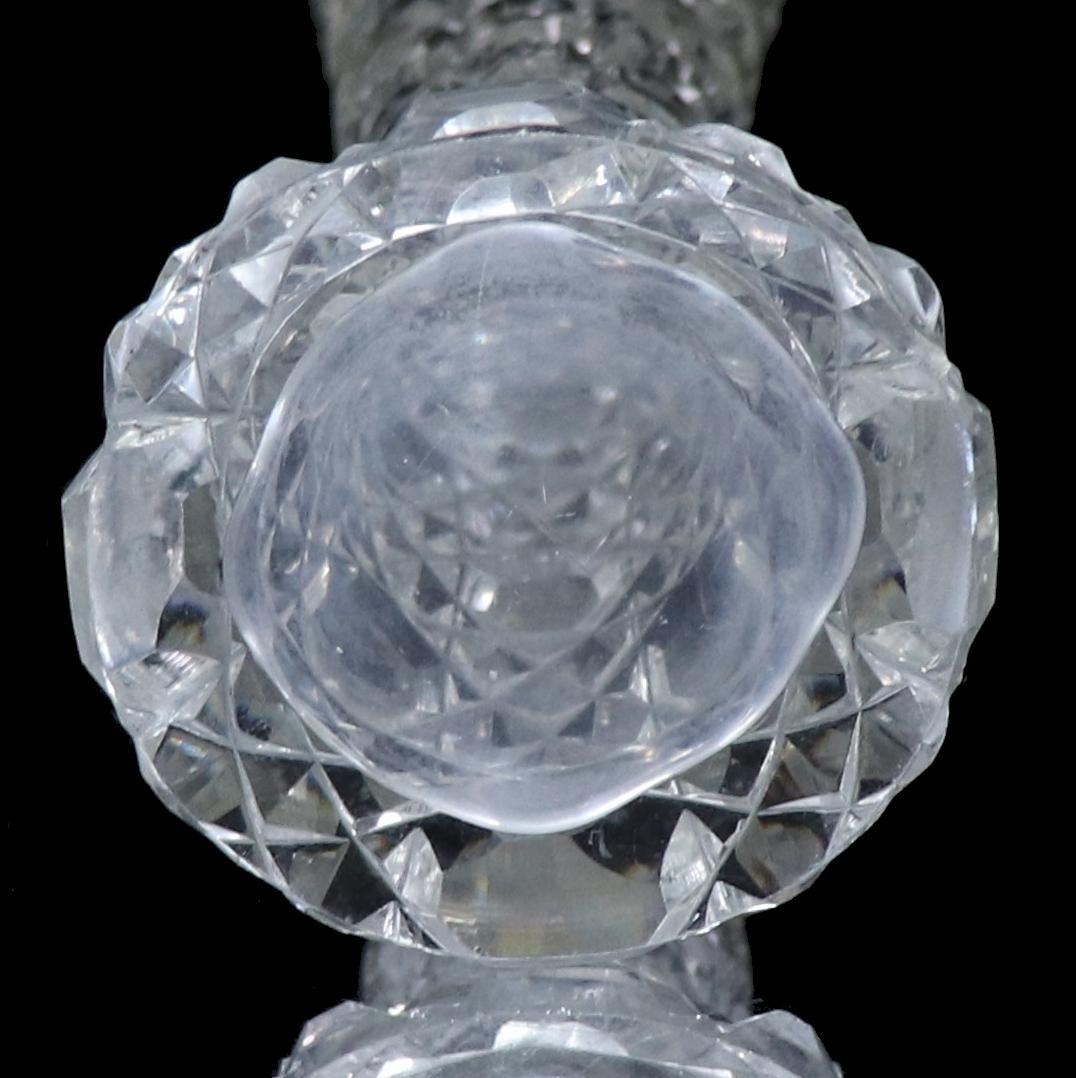 オールド・バカラ 1890年頃 大型銀巻20cm切子花瓶 ディアマン・ピエーリー