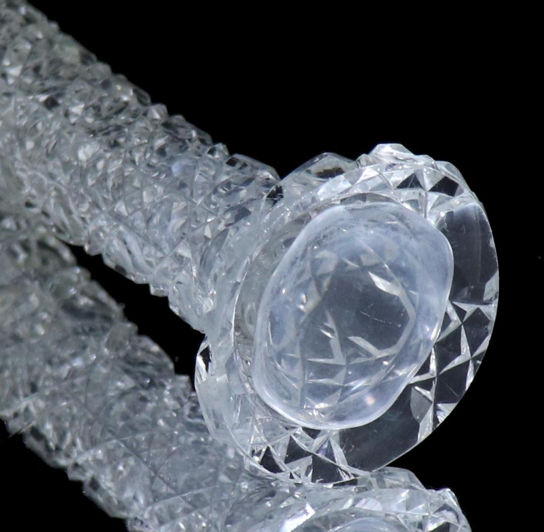 オールド・バカラ 1890年頃 大型銀巻20cm切子花瓶 ディアマン・ピエーリー